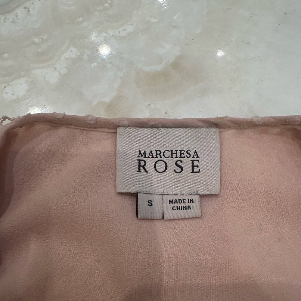 Marchesa Rose Blush Swiss Dot Lace Waist Sleeveless Dress – Size S/M - Picture 2 of 15
